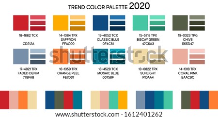 Fashion color trend winter 2019 2020. Color palette forecast of the future color trend