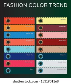 Fashion color trends  Spring Summer 2020. New trendy colors palette guide 2020 for your designs mobile application, web designs and graphic designs.