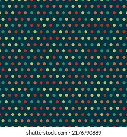 Fashion colored polka dots seamless pattern. Perfect for kids clothing, fabrics, wrapping paper and textile print. 