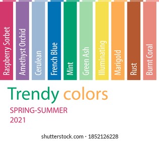 Fashion Colors Spring Summer 2021. Colour Palette Vector Illustration - Eps.