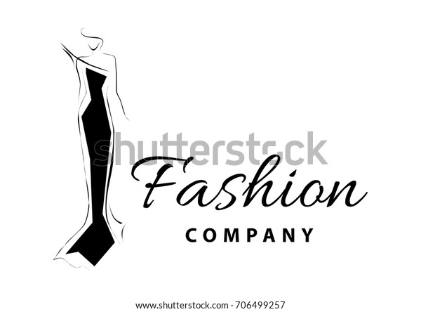 Fashion Company Logo Sketch Elegant Woman Royalty Free