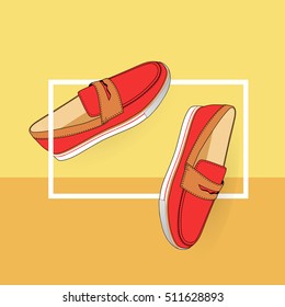 Fashion concept with male shoes 