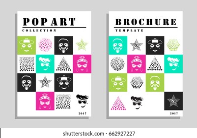 Fashion concept for for printing products. Pop art collage. Available for posters brochures and gift cards design.
