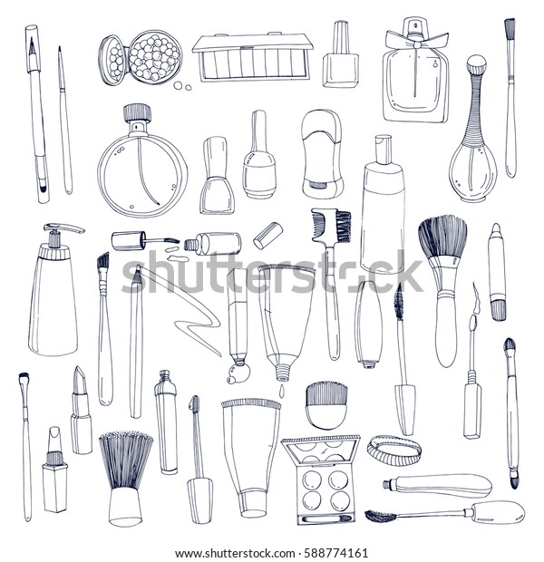 Fashion Cosmetics Set Make Artist Objects Stock Vector (Royalty Free ...