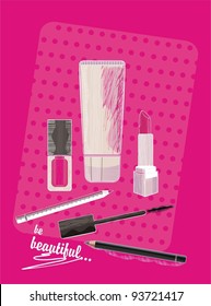 fashion cosmetics - vector drawing