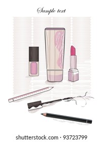 fashion cosmetics - vector drawing