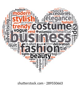 fashion and costume tag word cloud background.