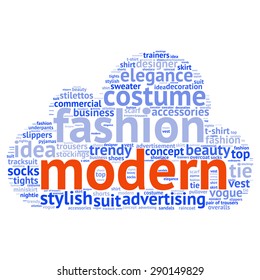 fashion and costume tag word cloud background.