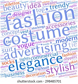 Fashion Costume Tag Word Cloud Background Stock Vector (Royalty Free ...