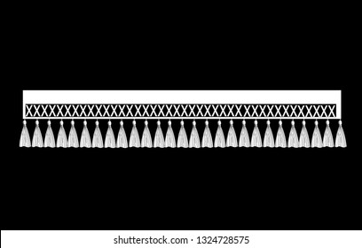 fashion cotton fringe trim Fashion Elements: Novelty Lattice Box Fringe Tassel Trim Vector Illustration