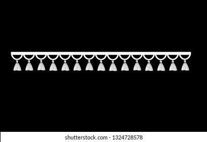 fashion cotton fringe trim Fashion Elements: Novelty Lattice Box Fringe Tassel Trim Vector Illustration
