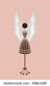 Fashion couture bodyform #3with wings and label for your input