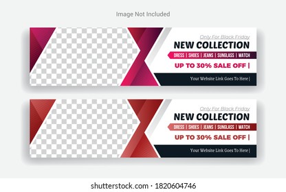 Fashion Cover Photo Design for social media. Black Friday Sale Banner