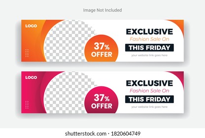 Fashion Cover Photo Design for social media. Black Friday Sale Banner