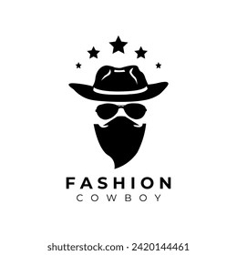 fashion cowboy logo vector illustrator design
