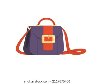 Fashion crossbody saddle bag with shoulder strap isolated on white background.