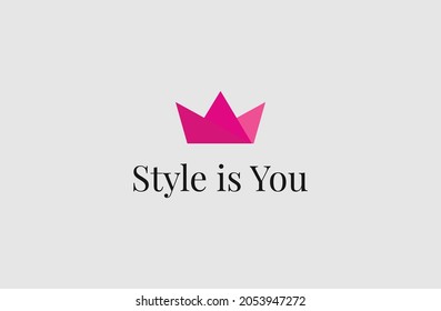 Fashion Crown logo template, Pink crown
