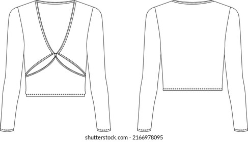 fashion cut out blouse vector