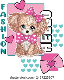 fashion cute dog graphic tees for girl design