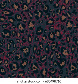 Fashion dark leopard seamless pattern. Abstract animal skin. 