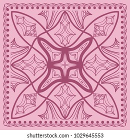 Fashion design color Paisley Bandana Print with Mandala floral pattern. Vector illustration. for fabric print