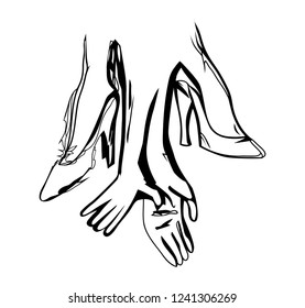 For fashion design. Fantasy. Feet in model shoes