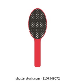 Fashion design hairstyle tool comb. Graphic professional hair brush silhouette accessories vector. Barbershop isolated logo beauty salon illustration. Woman barber equipment cartoon makeup flat icon.