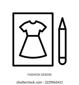fashion design icon. Line Art Style Design Isolated On White Background