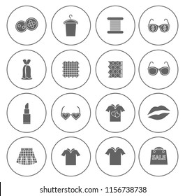 Fashion Design Icons Set - Vector Woman Clothes And Accessories - Shopping Icons Illustrations Collection