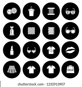 Fashion Design Icons Set - Vector Woman Clothes And Accessories - Shopping Icons Illustrations Collection