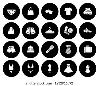 Fashion Design Icons Set - Vector Woman Clothes And Accessories - Shopping Icons Illustrations Collection