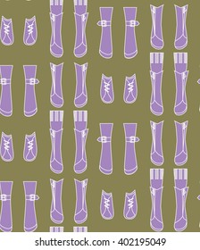 Fashion design illustration. Footwear seamless pattern. Vector illustration. Girls boots. 