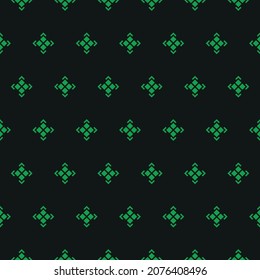 Fashion design polka pattern. Green on black background. Fabric designs and wallpapers.