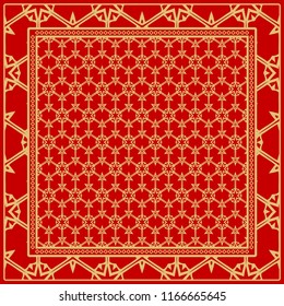 Fashion design Print with geometric floral pattern. Vector illustration.
