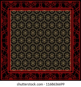 Fashion design Print with geometric floral pattern. Vector illustration.