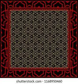 Fashion design Print with geometric floral pattern. Vector illustration.