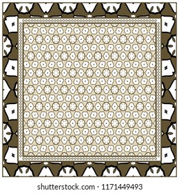 Fashion design Print with geometric floral pattern. Vector illustration