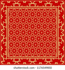 Fashion design Print with geometric floral pattern. Vector illustration.