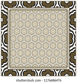 Fashion design Print with geometric floral pattern. Vector illustration