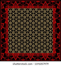 Fashion design Print with geometric floral pattern. Vector illustration