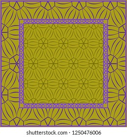 Fashion design Print with geometric pattern. Vector illustration. For modern interior design, fashion textile print, wallpaper. DARK GREEN and purple COLOR.