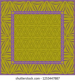 Fashion design Print with geometric pattern. Vector illustration. For modern interior design, fashion textile print, wallpaper. DARK GREEN and purple COLOR.