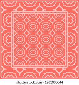 Fashion Design Print With Geometric Pattern. Vector Illustration. For Modern Interior Design, Fashion Textile Print, Wallpaper. Rose color.
