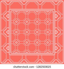 Fashion Design Print With Geometric Pattern. Vector Illustration. For Modern Interior Design, Fashion Textile Print, Wallpaper. Rose color.