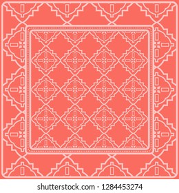 Fashion Design Print With Geometric Pattern. Vector Illustration. For Modern Interior Design, Fashion Textile Print, Wallpaper. Rose color.