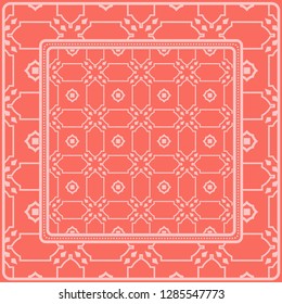 Fashion Design Print With Geometric Pattern. Vector Illustration. For Modern Interior Design, Fashion Textile Print, Wallpaper. Rose color.