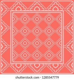Fashion Design Print With Geometric Pattern. Vector Illustration. For Modern Interior Design, Fashion Textile Print, Wallpaper. Rose color.