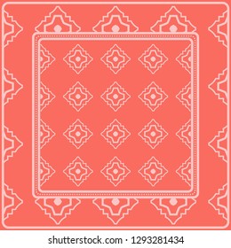 Fashion Design Print With Geometric Pattern. Vector Illustration. For Modern Interior Design, Fashion Textile Print, Wallpaper. Rose color.
