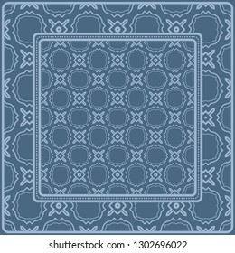 Fashion Design Print With Geometric Pattern. Vector Illustration. For Modern Interior Design, Fashion Textile Print, Wallpaper. Pastel blue color.