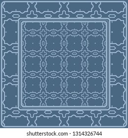Fashion Design Print With Geometric Pattern. Vector Illustration. For Modern Interior Design, Fashion Textile Print, Wallpaper. Pastel blue color.